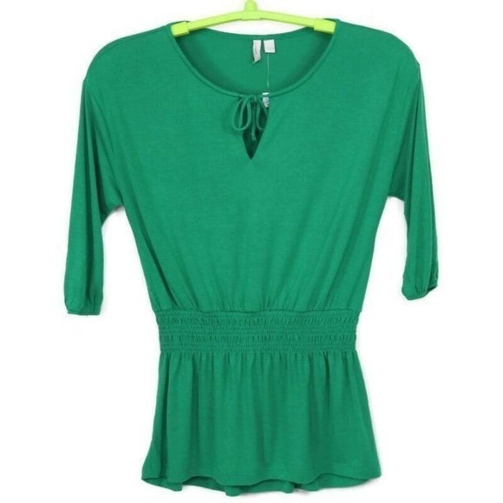 Old Navy Shirt Top Blouse Tunic Green‎ 3/4 Sleeve S Small